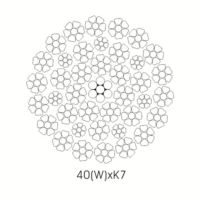 Compacted Wire Rope(Ungalvanized and Galvanized) 35(W)xK7 40(W)xK7